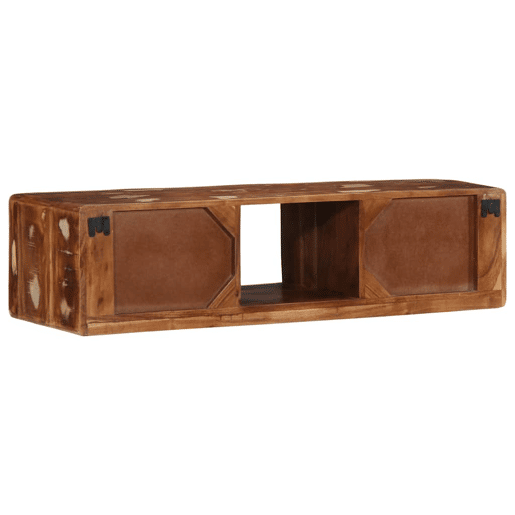 Armário de TV - Móvel de TV para parede 100x32x25cm madeira recuperada maciça