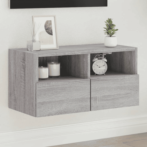 Móvel de parede p TV - Armário de TV 60x30x30cm derivados madeira cinza sonoma