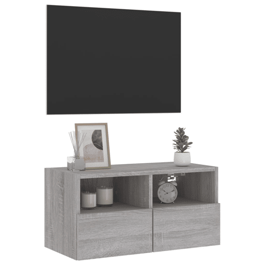 Móvel de parede p TV - Armário de TV 60x30x30cm derivados madeira cinza sonoma