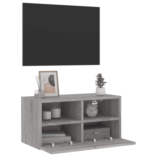 Móvel de parede p TV - Armário de TV 60x30x30cm derivados madeira cinza sonoma