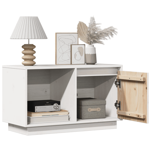 Móvel de TV - Modulo de TV - Armário de TV 74x35x44 cm madeira de pinho maciça branco
