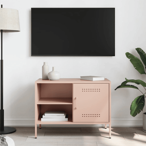 Móvel de TV - Modulo de TV - Armário de TV 68x39x50,5 cm aço rosa