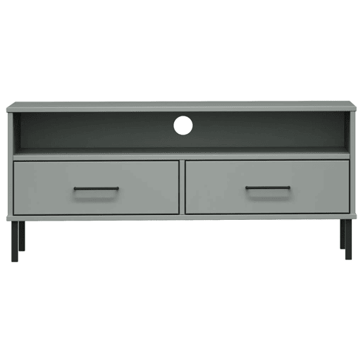 Móvel de TV - Modulo de TV - Armário de TV c pernas de metal OSLO pinho maciço cinzento