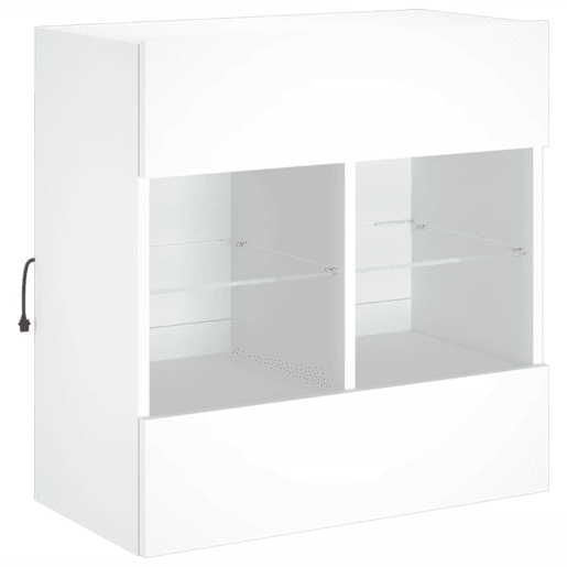 Móvel de parede para TV - Armário de TV com luzes LED 58,5x30x60,5 cm branco