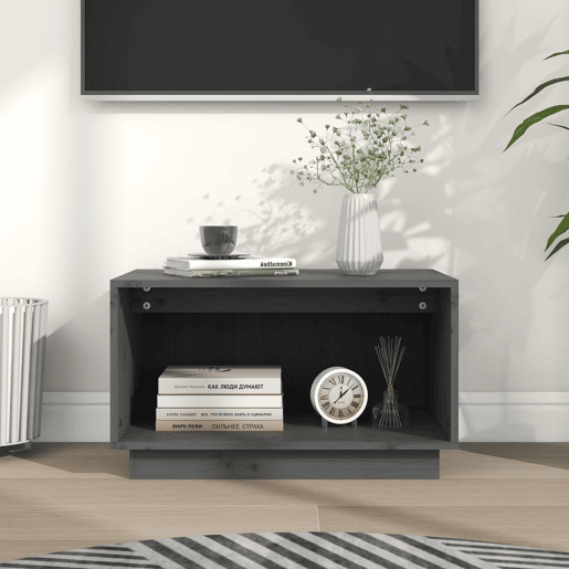 Móvel de TV - Modulo de TV - Armário de TV 60x35x35 cm madeira de pinho maciça cinza