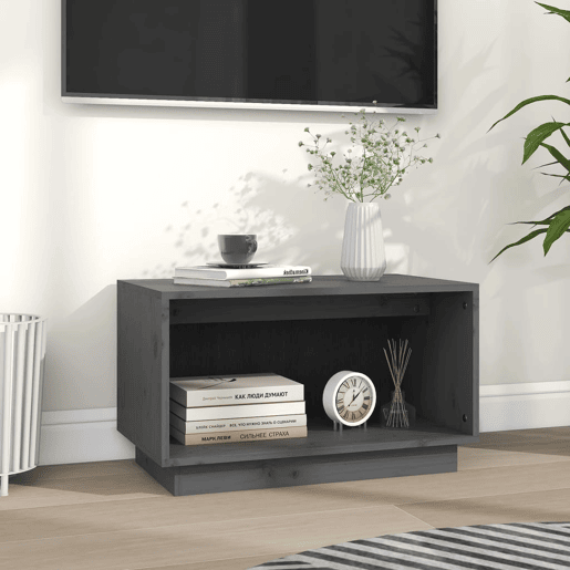 Móvel de TV - Modulo de TV - Armário de TV 60x35x35 cm madeira de pinho maciça cinza