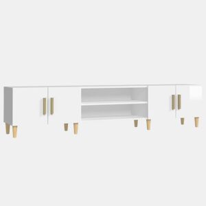 Móvel de TV - Modulo de TV - Armário de TV 180x31,5x40cm derivados de madeira branco brilhante
