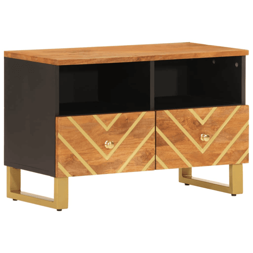 Móvel de TV - Modulo de TV - Armário de TV 70x33,5x46 cm mangueira maciça castanho e preto