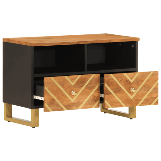 Móvel de TV - Modulo de TV - Armário de TV 70x33,5x46 cm mangueira maciça castanho e preto