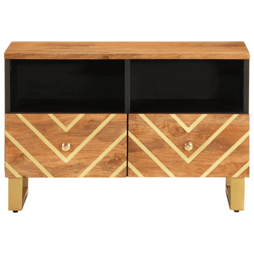 Móvel de TV - Modulo de TV - Armário de TV 70x33,5x46 cm mangueira maciça castanho e preto