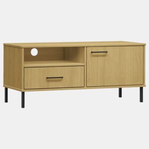 Móvel de TV - Modulo de TV - Armário de TV c pernas de metal pinho maciço OSLO castanho