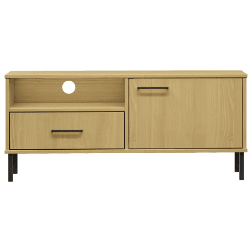 Móvel de TV - Modulo de TV - Armário de TV c pernas de metal pinho maciço OSLO castanho