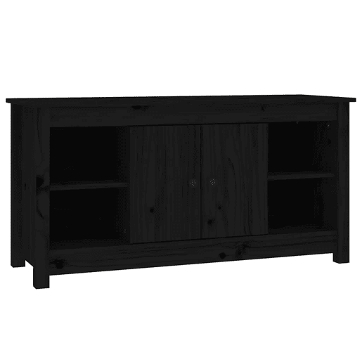 Móvel de TV - Modulo de TV - Armário de TV 103x36,5x52 cm madeira de pinho maciça preto