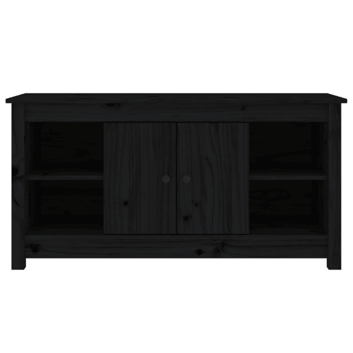 Móvel de TV - Modulo de TV - Armário de TV 103x36,5x52 cm madeira de pinho maciça preto
