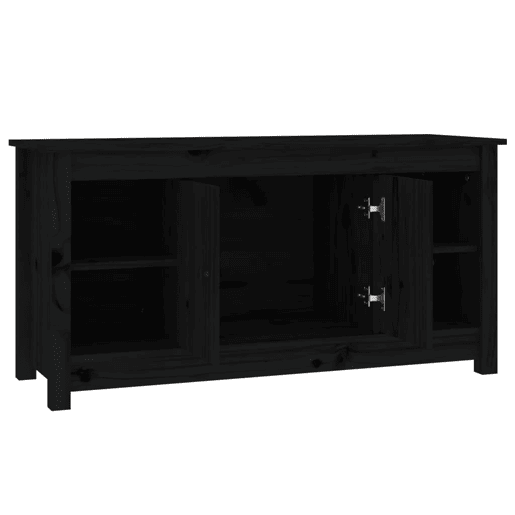 Móvel de TV - Modulo de TV - Armário de TV 103x36,5x52 cm madeira de pinho maciça preto