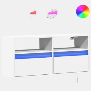 Móvel de parede para TV - Armário de TV com luzes LED 100x31x45 cm branco