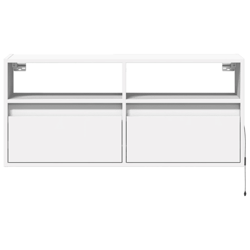 Móvel de parede para TV - Armário de TV com luzes LED 100x31x45 cm branco