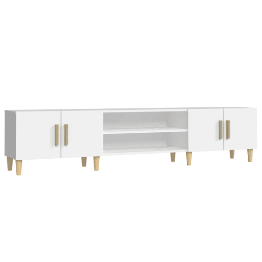 Móvel p TV, Armário de TV 180x31,5x40 cm derivados de madeira branco