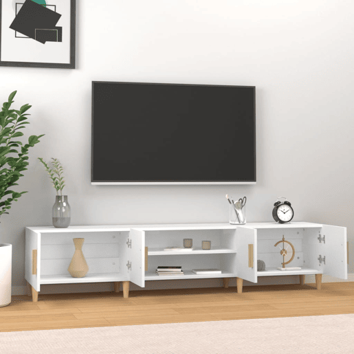 Móvel p TV, Armário de TV 180x31,5x40 cm derivados de madeira branco