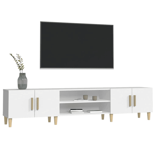 Móvel p TV, Armário de TV 180x31,5x40 cm derivados de madeira branco
