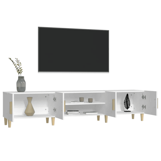 Móvel p TV, Armário de TV 180x31,5x40 cm derivados de madeira branco