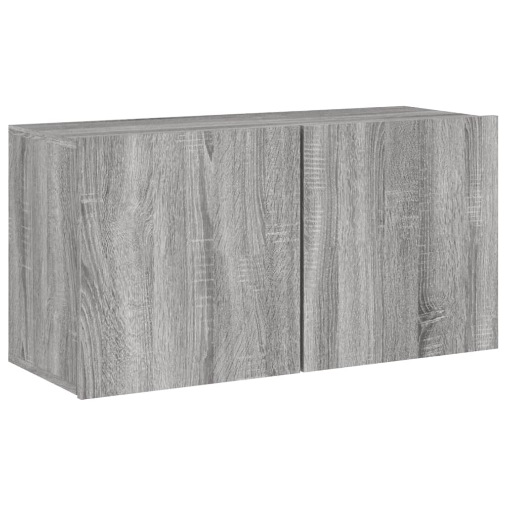 mueble tv - mesa de tv de pared gris sonoma 80x30x41 cm
