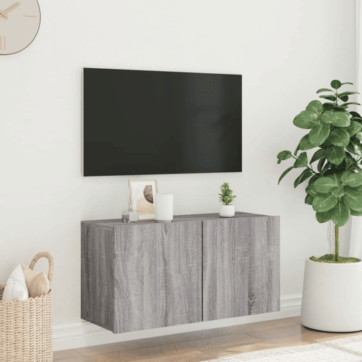 Móvel de parede para TV - Armário de TV 80x30x41 cm cinzento sonoma