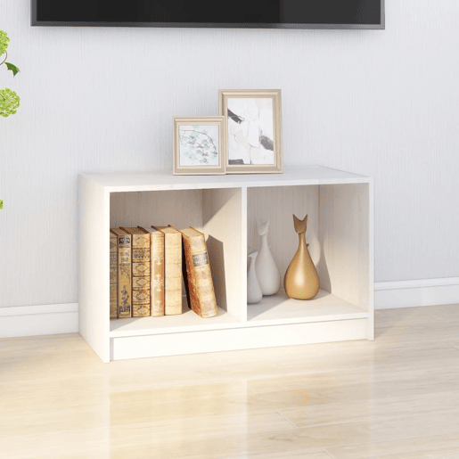 Móvel de TV - Modulo de TV - Armário de TV 70x33x42 cm madeira de pinho maciça branco