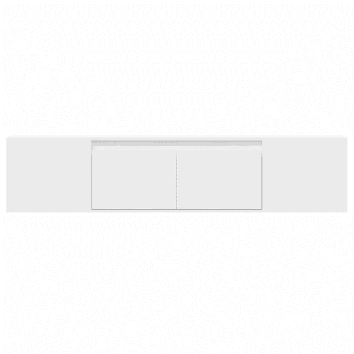 Móvel de parede para TV - Armário de TV com luzes LED 180x31x39,5 cm branco