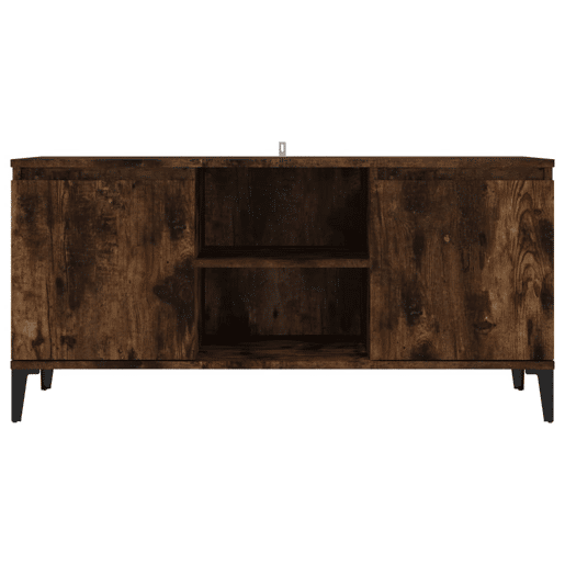 Móvel de TV - Modulo de TV - Armário de TV com pernas em metal 103,5x35x50 cm carvalho fumado