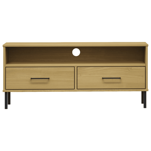 Móvel de TV - Modulo de TV - Armário de TV c pernas de metal pinho maciço OSLO castanho