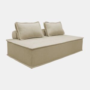 Sofá modular em tecido estofado de 2 lugares, Dao, Beige, 180x90x78 cm