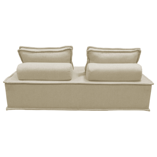 Sofá modular em tecido estofado de 2 lugares, Dao, Beige, 180x90x78 cm
