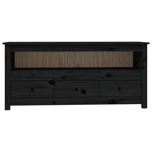Móvel de TV - Modulo de TV - Armário de TV 114x35x52 cm madeira de pinho maciça preto