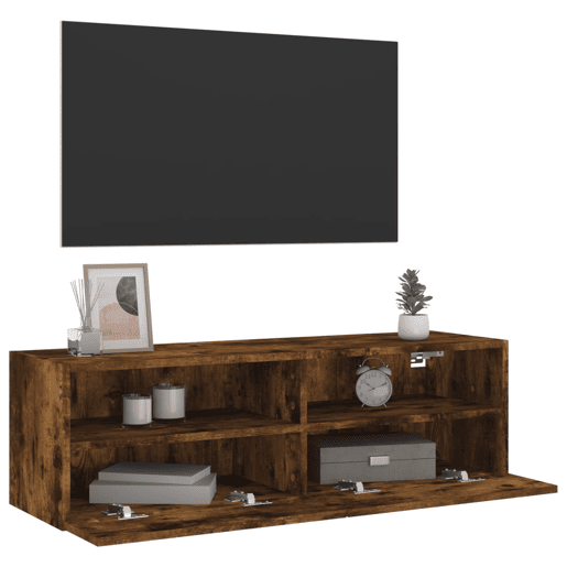 Móveis parede TV - Armários de TV - Módulos de TV 100x30x30 cm derivados madeira carvalho fumado