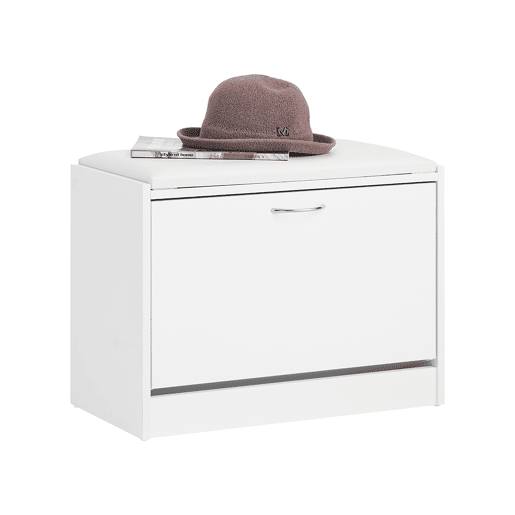 Armário para sapatos, banqueta, puff box, banco, sapateira, musselina FSR16-W SoBuy