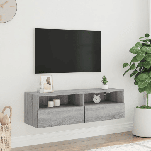 Móveis parede TV - Armários de TV - Módulos de TV 100x30x30 cm derivados de madeira cinza sonoma