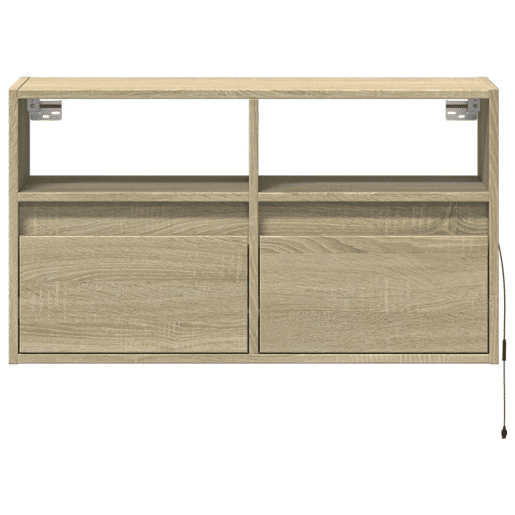 Móvel de parede p TV - Armário de TV c luzes LED 80x31x45 cm carvalho sonoma