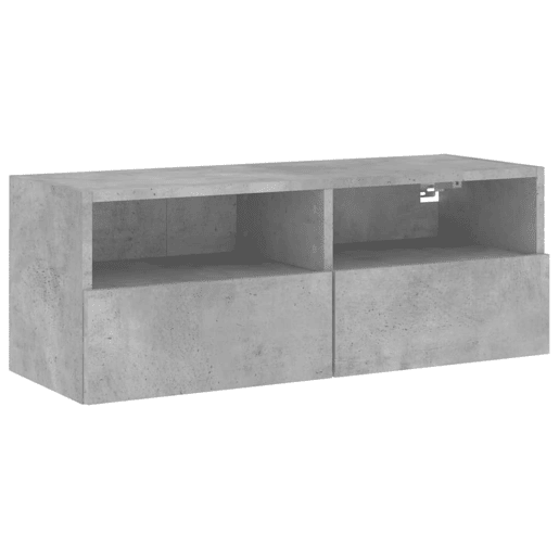 Móvel parede p TV - Armário TV 80x30x30 cm derivados madeira cinza cimento