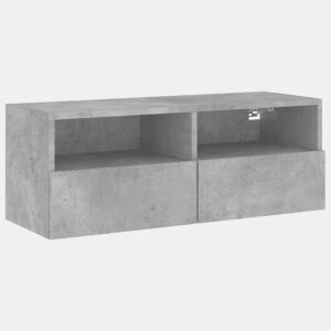 Móvel parede p TV - Armário TV 80x30x30 cm derivados madeira cinza cimento