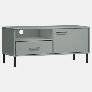 Móvel de TV - Modulo de TV - Armário de TV c pernas de metal OSLO pinho maciço cinzento