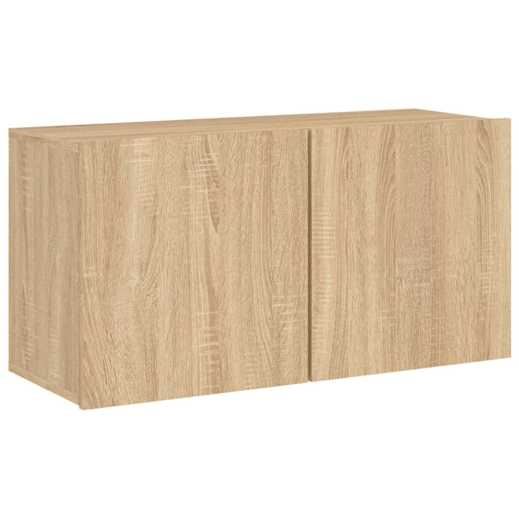 mueble tv - mesa de tv de pared roble sonoma 80x30x41 cm