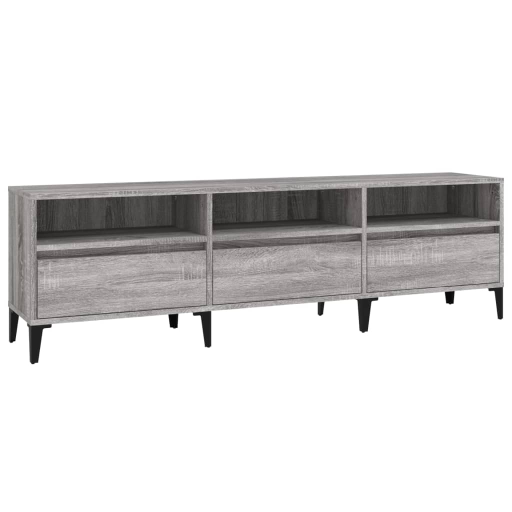 mueble tv - mesa de tv madera contrachapada gris sonoma 150x30x445 cm