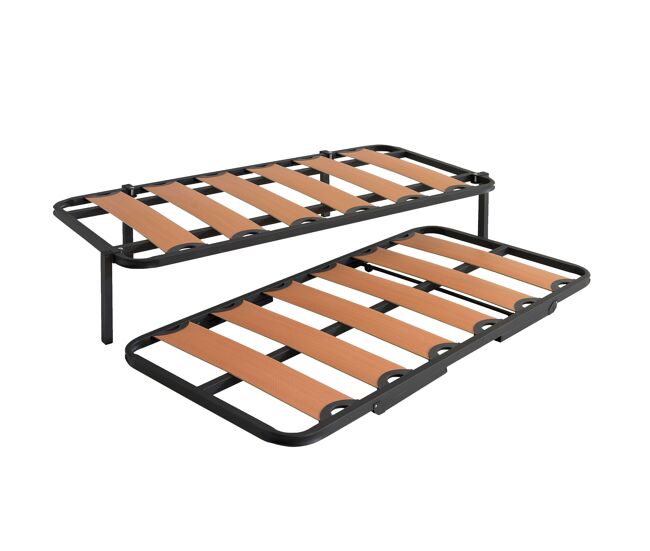 Somier cama canguro tubo 40x30 mm patas plegables y ruedas incluidas (90x190 cm)