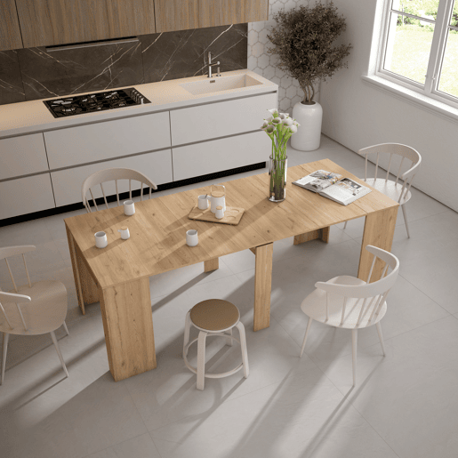 Mesa Consola ExtensÃvel, Cozinha, Sala de jantar, 222x90x77cm, Para 10 pessoas, Mesa de Jantar, Carvalho Mesa Consola ExtensÃvel, Cozinha, Sala de jantar, 222x90x77cm, Para 10 pessoas, Mesa de Jantar, Carvalho