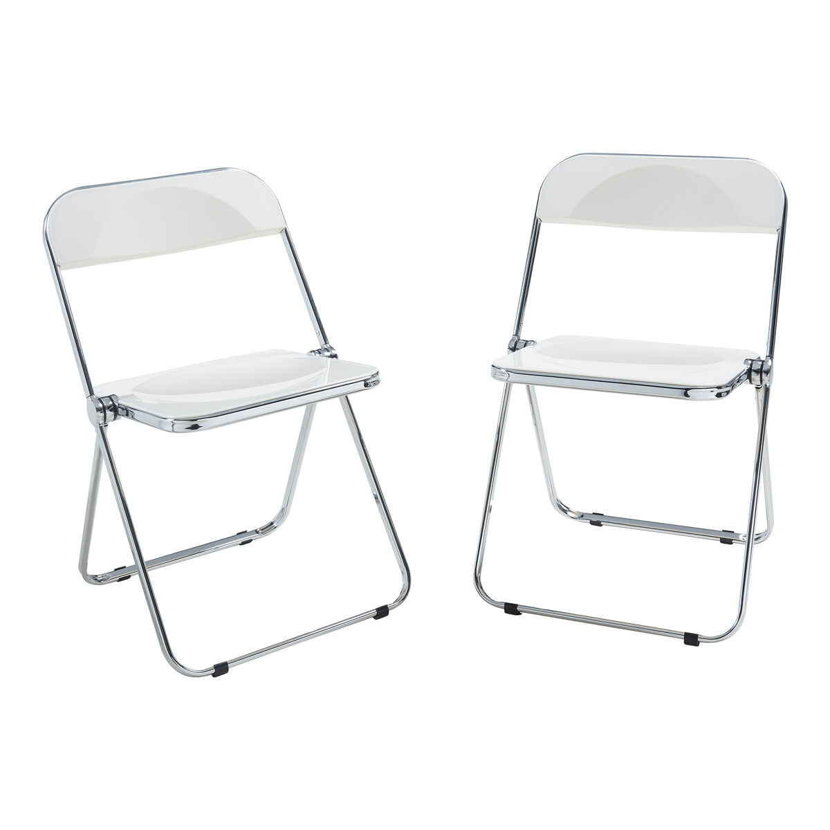 Set de 2 sillas plegables pornainen 74x46x47cm blanco [en.casa]