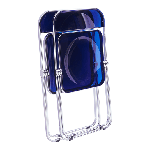 Cadeira dobrável Pornainen conjunto de 2 azul escurotransparente en.casa
