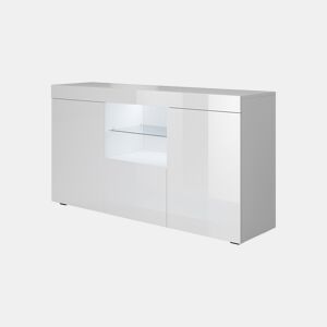 Aparador Sala de estar e jantar Branco 135x34x72 3 portas LED Sefora Muebles Bonitos