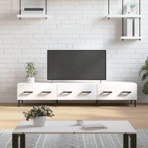 Móvel de TV - Modulo de TV - Armário de TV 150x36x30 cm derivados de madeira branco