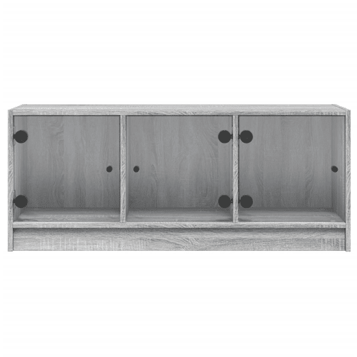 Móvel de TV - Modulo de TV - Armário de TV c portas de vidro 102x37x42 cm cinza sonoma